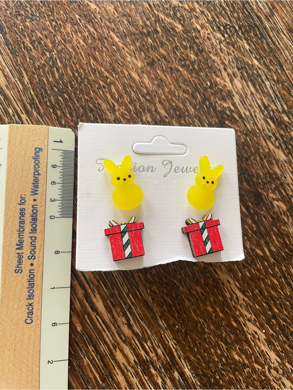 Yellow Peep Bunny and Red Gift Kids Earrings - Cute Kids Accessories